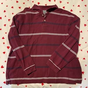 Maroon Henley Sweater Top